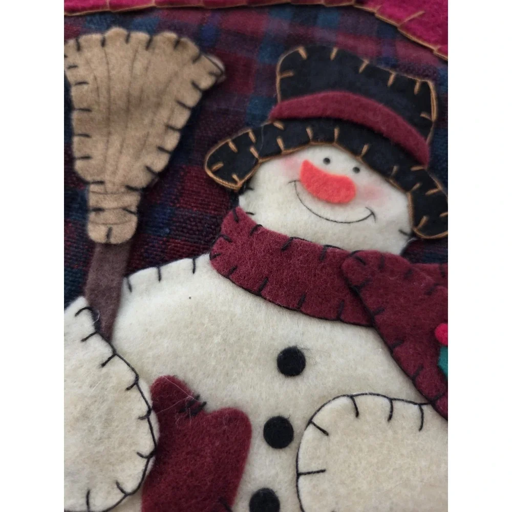 Country Christmas Snowman Christmas Stocking 3D Puffy Felt Birdhouse